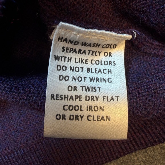 Linea Donna Purple Extra Fine Merino Wool Turtleneck Sweater Made in Italy L - Picture 4 of 6